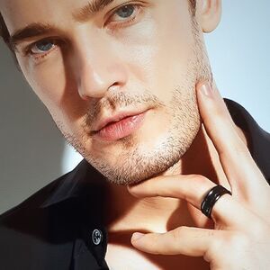 New Tungsten Carbide 8mm Black Pattern Grooved‎ Brushed Wedding Band Comfort Fit